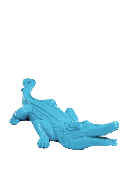 Statue Crocodile Animaux Resine - 120cm - Bleu Ciel