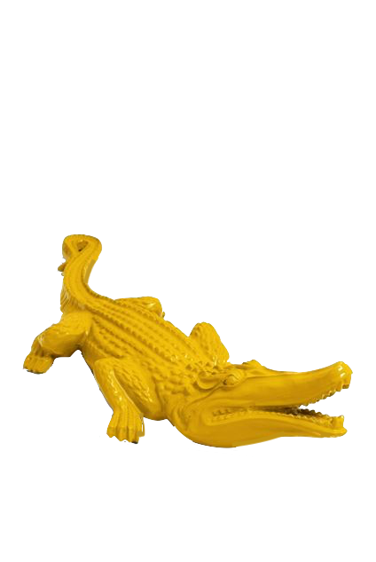 Statue Crocodile Animaux Resine - 120cm - Jaune